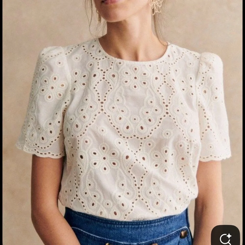 Sezane Annabelle Blouse Ecru - Size 2 - Picture 8 of 9